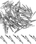 50 Pcs Stainless Steel Alligator Clips Test Leads Crocodile Clips With Screw Probes, Two Inch Length, spread on white background
