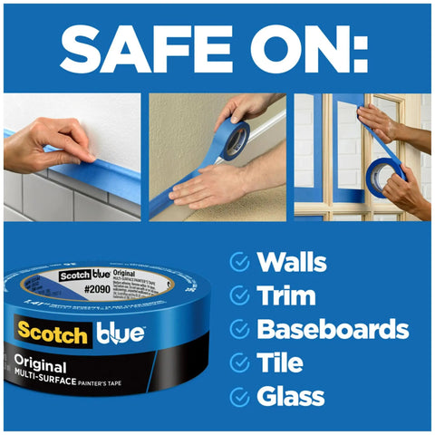Multi Surface Painter Tape Set, 0.94 Inch Wide Blue Masking Tape For Indoor And Outdoor Painting, 6 Rolls, 60 Yards Total, Easy Removal