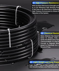 Coiled Heavy Duty One Half Inch Outer Diameter Black Nylon Pneumatic Air Line Tube For Air Compressors And Brakes 100 Feet