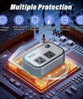 Heavy Duty 200W Car Power Inverter With Four USB Ports And AC Outlet Plug For Laptops Phones And CPAP Machines Road Trip Ready To Juice Up All Your Gear Without A Sweat Straight Reliable Power For Your Vehicle Adventure with multiple protection features.