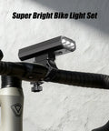 Rechargeable Bike Lights For Night Riding Ultra Bright Front And Rear LED Headlight And Taillight 2 Pack with tool-free mount