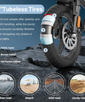 Foldable Electric Bike For Adults And Teens With 750W Peak Motor, 48V 10Ah Removable Battery, featuring 14" tubeless tires for various terrains.