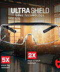 Top Shelf Anti Fog Safety Glasses Designed To Sit Easily Over Glasses With Scratch Proof Lenses Fully adjustable temples and fog-resistant design.