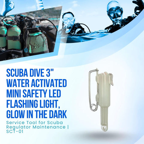 3 Inch Water Activated Mini Safety LED Flashing Light with 700 Hour Battery for Scuba Diving, Glows Underwater Beacon