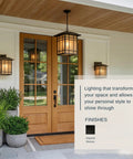 Hillcrest 13 Inch Mission Style Outdoor Wall Sconce Imperial Bronze with linen glass on porch entryway