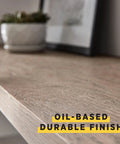 Next Level Clear Satin Polyurethane Spray, Hella Smooth Fast Drying Oil Based Wood Finish on a wood shelf surface.