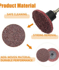 2 Inch Surface Conditioning Disc Set For Die Grinder Medium Quick Change Nonwoven Nylon Sanding Discs 50 Pack visible in use