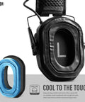 Close-up of Apollo Electronic Earmuffs For Shooting With Gel Ear Pads 24 Decibel NRR Noise Cancelling Ear Protection