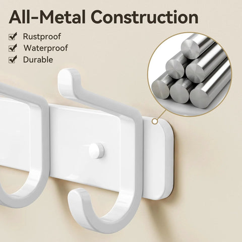 Hella Sturdy Wall Mount Coat Rack Featuring Heavy Duty Double Steel Hooks For Backpack Storage And Rust Proof Coating For Mudroom Storage That Handles Maximum Load Zero Fuss, showcasing durable metal construction.