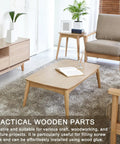 Flat Head Wood Plugs 1 Inch Set With 50 Pieces Wooden Button Screw Plugs For Diy Furniture Tables And Chairs Screw Hole Covers Unfinished Wood You Can Paint Or Stain on a modern coffee table in a living room setting.