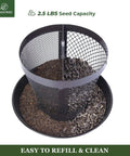Outdoor Bird Feeder Dual Use Metal Mesh With Weatherproof Dome 2.5 Pound Seed Capacity for Finches and Cardinals