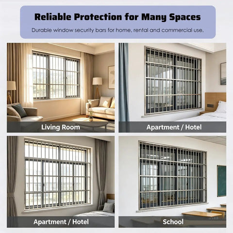 Heavy Duty 304 Stainless Steel Window Security Bars And Balustrades Rock Solid Safety Railings For Homes Decks Backyards in living room and apartment.