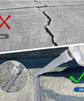 Fast Cure Concrete Crack Sealant For Slab Repairs, Quick Drying Waterproof Filler shown applied to concrete crack