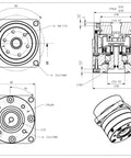 Technical drawing of Beefed Up Harmonic Gear Drive Reducer 20 Arcsec Strain Wave Gearbox With 80 To 1 Rotary Reduction Actuator Fits Nema 17
