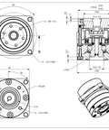 Technical diagram of Harmonic Gear Drive Reducer With 20 Arcsec Strain Wave Gearbox 50 To 1 Rotary Reduction Actuator for NEMA 17