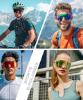 Top Tier Wrap Around Sports Sunglasses For Men And Women Drip In Style With Uv400 Eye Protection And Wide One Piece Lens Built Tough For Baseball Biking And Dirt Trails, featuring various users outdoors.