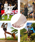 Pinky Toe Protector And Bunion Corrector Gel Separator in use during sports and outdoor activities, close-up on foot.