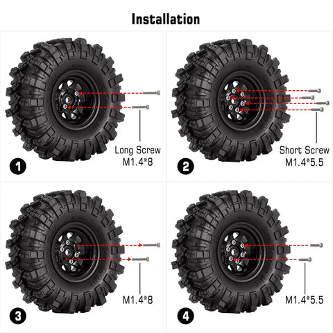 Installation guide for Dope Deep Dish Stamped Steel 1.0 Beadlock Wheel For 1/18 And 1/24 RC Crawlers Silver with internal system.