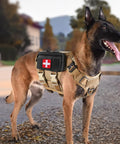 Dog wearing Tactical Molle Admin Pouch With Laser Cut PALS Panel Horizontal EDC Tool Bag Expandable Utility Gear Pouch Black Pro