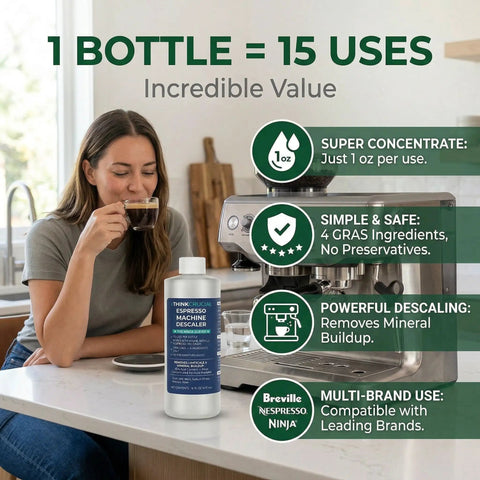 Espresso Machine Descaler For Ninja Luxe Café NCCA1000 CFP451 CFP301 15 Uses Per Bottle 16 Ounce Concentrate With 45 Percent Acid