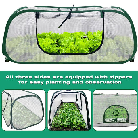 Mini Greenhouse Cover For Plants With Roll Up Zipper Door Thick PE Shield To Keep Your Veggies Cozy Indoors Or Outdoors From Cold Winds Protect Seedlings 45L X 22W X 16H Inches White 1 Pack