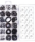 Multi Size 225Pcs C Clip Circlip Snap Ring Retaining Fastener Hardware Kit For Machines And Vehicles Durable Alloy Steel Rubber Assortment