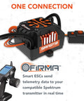 Firma 130A Brushless Smart ESC and 1900Kv Sensorless Motor Combo with Telemetry and Waterproof Build, shown with controller
