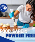 Heavy Duty Synthetic Vinyl Exam Gloves Thick Nitrile Blend Disposable Medical Grade Large 1000 Count user piping frosting on cupcakes.