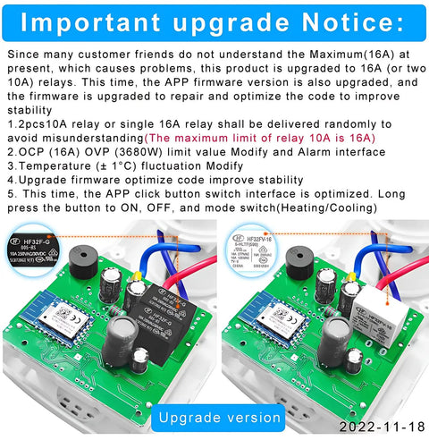 Upgrade notice graphic for WiFi Watt Meter With Plug In US Socket Real Time Electricity Usage And Bill Stats Temperature Control Backlit 2.4 Inch Color Display Overload Protection Voltage And Current Tester Energy Monitor Timer Tuya Smart Life App Compatible.