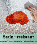 Heavy Duty Fireproof Heat Shield Board in action with spill, easily wiped clean, demonstrating oilproof surface for kitchen protection.