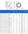 Technical diagram showing dimensions and specifications of Beefy Aluminum Plum Flexible Shaft Coupling D25 L35 Bore 7 to 8 mm