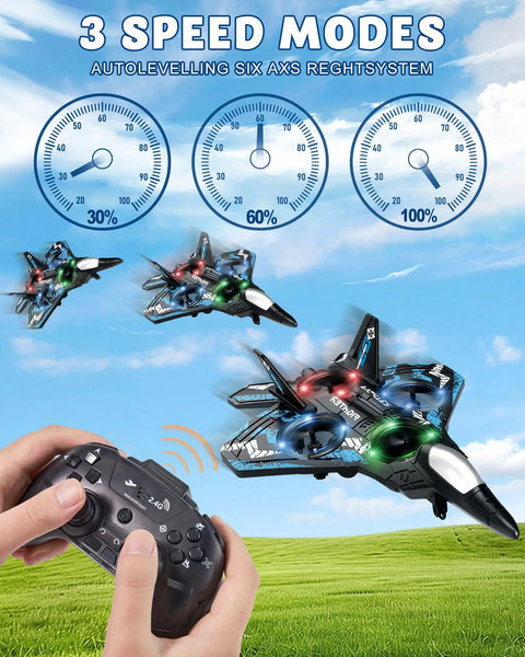 Kids Drone For Remote Control Plane With LED Lights, Easy To Fly Airplane For Boys And Girls, three speed levels shown