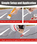 Self Leveling Asphalt Crack Filler And Concrete Crack Sealant For Driveways Patios Walls And Garage Floors Quick Dry Waterproof Bond 2 Pack Easy Patch For Long Lasting Durability application steps.