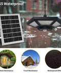 IP65 waterproof 180 LED Dual Head Solar Shed Light Indoor Outdoor With Motion Sensor 5 Lighting Modes and 3 Timers Remote