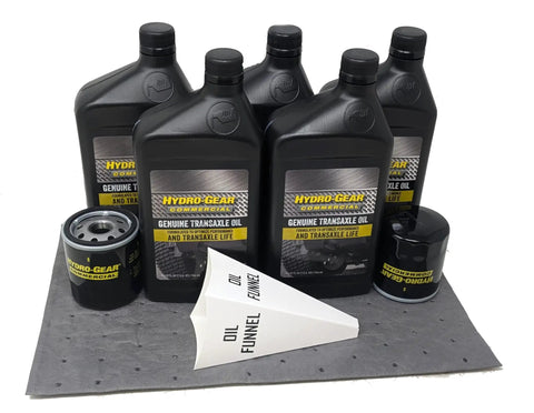 5-Quart Transaxle Change Kit With Two 52114 Oil Filters For Hydro Gear 72751, Compatible With 72750 Kit, includes oil and funnel