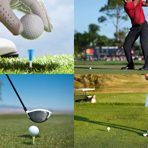 Golfers using Rubber Cushion Top Golf Tees, 50 Pack Unbreakable Plastic Rubber Tees In Mixed Colors, Three And A Quarter Inch on green