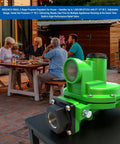 Make Sure Your LP Setup Runs Dead Nuts With This Heavy Hitter 2nd Stage Propane Regulator Featuring Adjustable 9 To 13 WC Pressure And 3 4 Inch NPT Ports For Smooth 1.6 Million BTU Hour Output And Slick Residential Performance, green regulator with 3/4 inch NPT ports.