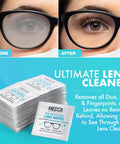 Amazon Premoistened lens and glass wipes, 100-pack, individually wrapped; portable cleaner for glasses, cameras, and phones.