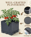 Two Pack 43 Inch Vertical Tomato Planter With Trellis Self Watering Garden Box featuring tomatoes and premium PPH material.