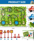 56 Piece Jigsaw Race Track Car Set For Toddlers And Kids Ages 2 3 4 5 6 Colorful City Theme Puzzle Tracks With Cars And Traffic Signs
