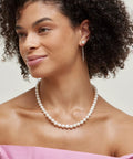 Go-To Japanese Akoya Pearl Necklace For Women With 8.0-8.5mm White Cultured Pearls, 18 Inch Princess Length, AAA Grade, 14K White Gold Clasp