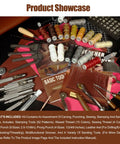 All In One Leather Working Tool Set 588Pcs Pro Gear For Beginners With Carving, Cutting, Punching, Sewing, Stamping Tools