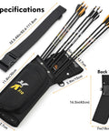 Field And Competition Hip Arrow Quiver With 3 Slot System Holds 12 Plus Arrows Noise Free Design Rear Facing QuickDraw Tilt 15 Degree