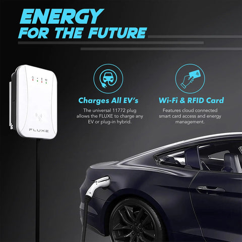 Level 2 EV Charger 50 Amp 240V Portable Home Charging Station with J1772 Plug, WiFi RFID, UL Certified, charging electric car