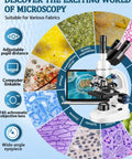 Trinocular Compound Microscope 40X-5000X Magnification For Adults With Dual Mechanical Stage And HD USB Camera Pro Grade Stereo Microscope With Wide Field Eyepieces Digital Eyepiece And Precision Optics For Research And Education, white