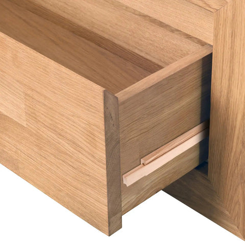 Heavy Lifter Solid Wood Drawer Slides 16 Inch Bottom Center Mount Replacement Kit with visible wooden drawer glider.