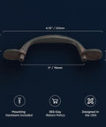 Solid Core Cabinet Pulls Set of 10 in Rustic Iron, Heavy Duty Kitchen and Furniture Hardware, 3 Inch Center to Center