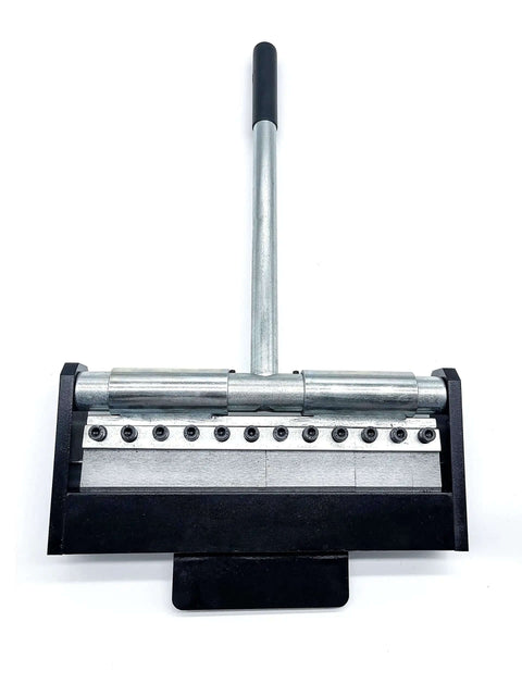 Front view of 12 Inch Box And Pan Brake Mini Metal Bender For Home Shop Pro Style 0 To 90 Degree Angles Bends 16 Gauge Aluminum