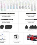 Components of 180 In 1 Computer Screwdriver Tool Kit With Magnetic Bits Case Pro Grade, including tweezers, picks, and extension shaft.