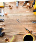 Heavy Duty Spring Plunger Pin With Indexing Lock For Cabinets And Shop Gear, tools scattered on wood surface.